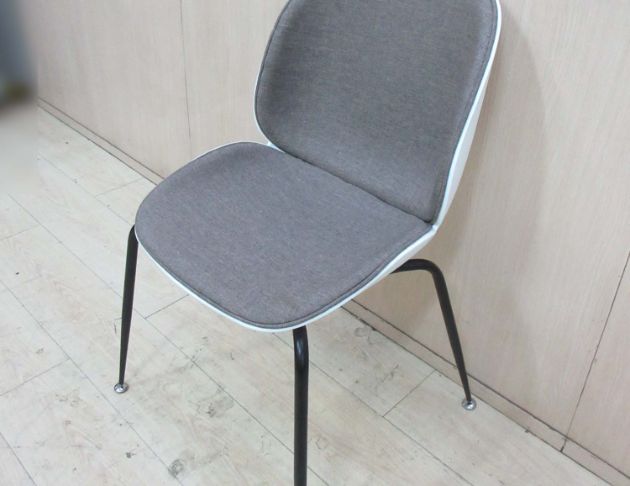二手餐桌椅 灰白色47公分設計款洽談椅 餐椅 靠背椅 椅子  4