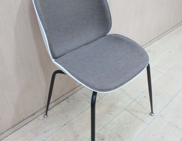 二手餐桌椅 灰白色47公分設計款洽談椅 餐椅 靠背椅 椅子  3