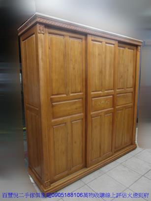 二手衣櫃二手樟木色206公分大衣櫥衣物收納櫃房間置物衣服儲物櫥櫃 2