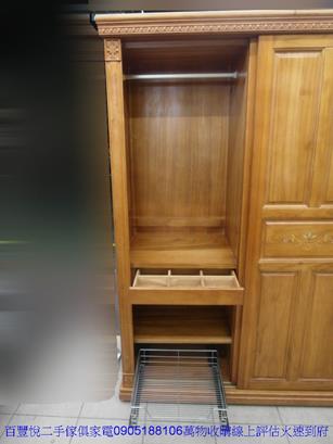 二手衣櫃二手樟木色206公分大衣櫥衣物收納櫃房間置物衣服儲物櫥櫃 3