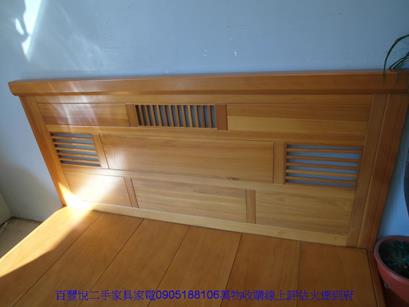 二手床架二手柚木色實木雙人加大6尺床組六尺組合式床架床台床底床板 3