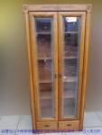 二手展示櫃二手樟木色半實木85公分下抽玻璃櫃書櫃書櫥展示櫃高低櫃