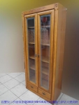 二手展示櫃二手樟木色半實木85公分下抽玻璃櫃書櫃書櫥展示櫃高低櫃