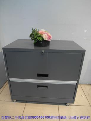 二手2.5尺OA辦公雙層黑色理想櫃鐵櫃資料櫃公文鐵櫃 5