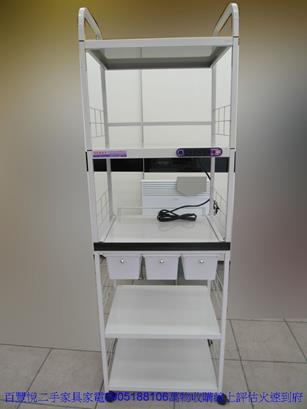 二手餐櫃二手2*6尺白色鐵製電器架電器櫃廚房收納櫃微波爐櫃置物櫃 1