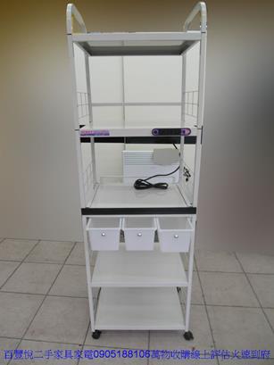 二手餐櫃二手2*6尺白色鐵製電器架電器櫃廚房收納櫃微波爐櫃置物櫃 3