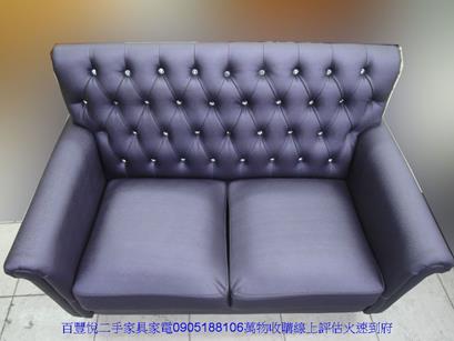 二手沙發二手歐式水鑽紫色雙人皮沙發客廳辦公民宿接待會客咖啡廳沙發 4