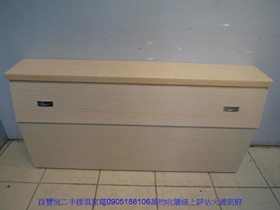二手白橡色標準雙人5尺床頭櫃五尺床頭箱床組收納置物櫃 1