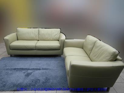 二手沙發二手米色進口牛皮2+3人座沙發多件沙發組客廳辦公接待沙發 1