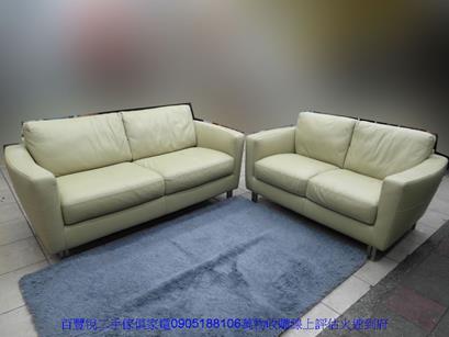 二手沙發二手米色進口牛皮2+3人座沙發多件沙發組客廳辦公接待沙發 2