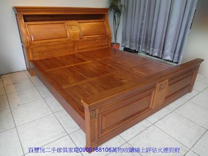 二手床架二手全實木雙人加大6尺床架六尺床組床台床底床頭收納置物櫃 4