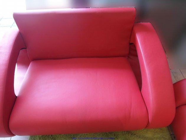 二手沙發二手紅色2+3人座皮沙發多件沙發組客廳沙發辦公接待室沙發 5