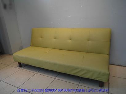 二手綠色皮面沙發床雙人沙發客廳午睡沙發套房租屋用沙發 3