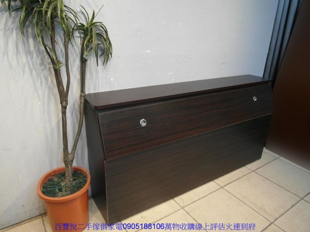二手床頭櫃二手胡桃色標準雙人5尺床頭櫃五尺床頭箱床組收納置物櫥櫃 3