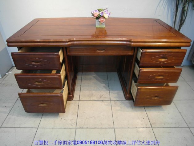 二手書桌二手實木175公分書桌主管桌書房電腦桌辦公桌寫字桌工作桌 3