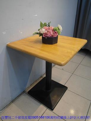 二手2尺實木鐵腳方桌餐桌洽談桌接待桌會客桌咖啡戶外桌 2
