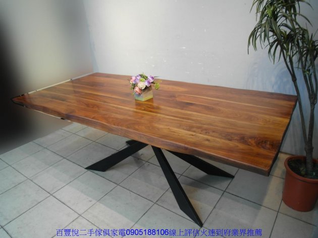 二手餐桌椅二手工業風210公分實木餐桌會議桌洽談桌咖啡桌休閒木桌 5