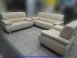 二手沙發二手米色123半牛皮沙發椅多件沙發組客廳休閒辦公會客沙發
