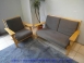 二手北歐風實木1+2人座布沙發客廳休閒接待會客沙發椅