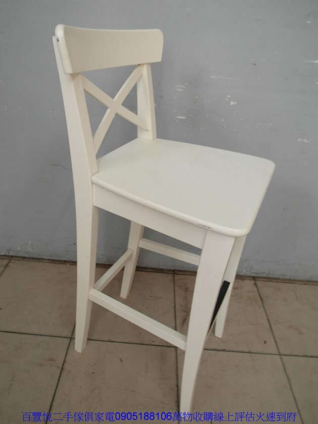二手餐桌椅二手白色高腳椅吧檯椅咖啡椅餐桌椅收銀椅吧台椅休閒接待椅 3