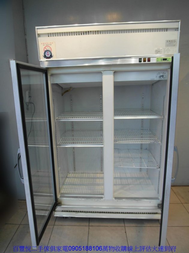 二手玻璃冰箱中古營用冰箱二手128公分雙門玻璃營業用小吃冷藏冰箱 3