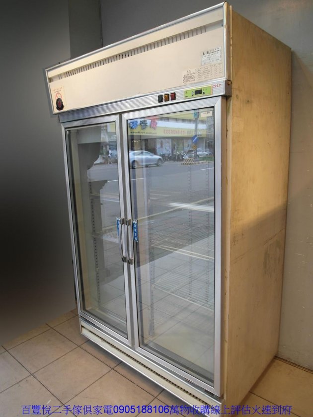 二手玻璃冰箱中古營用冰箱二手128公分雙門玻璃營業用小吃冷藏冰箱 2