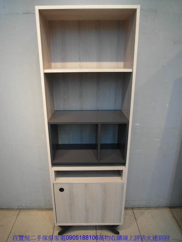 二手書櫃二手北歐風2*6尺半開放式一門書架雜誌架展示櫃置物收納櫃 1