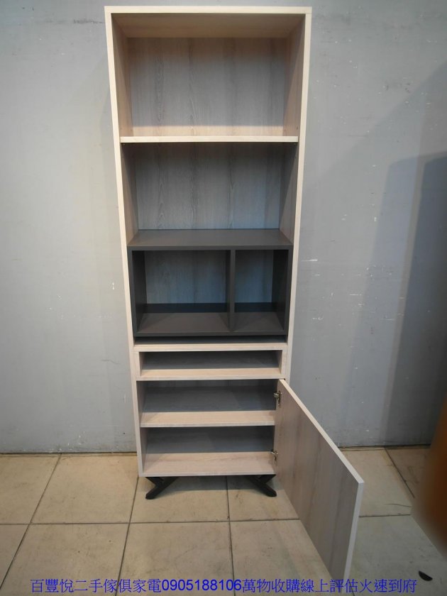 二手書櫃二手北歐風2*6尺半開放式一門書架雜誌架展示櫃置物收納櫃 4