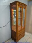 二手展示櫃二手樟木色實木85公分玻璃櫃展示櫃客廳高低櫃置物儲物櫃