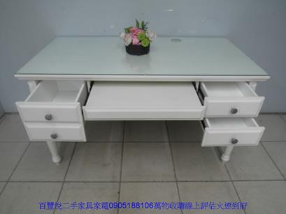 二手歐式全白色138公分書桌電腦桌工作桌房間桌辦公桌 4