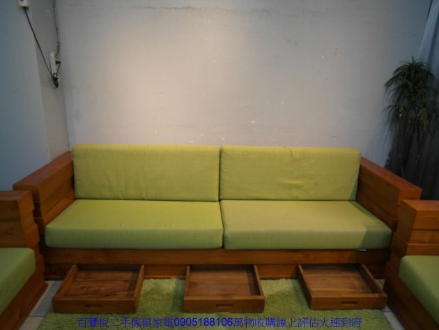 二手沙發中古沙發二手峇厘島柚木實木123人座沙發組椅休閒民宿沙發 5