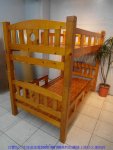 二手床架二手柚木色全實木單人加大3.5尺上下舖床架三尺半雙層床組