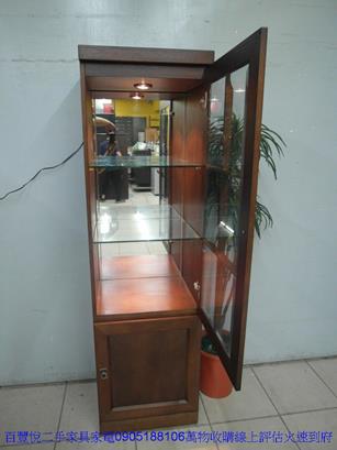 二手胡桃色52公分電視高低櫃客廳展示櫃收納置物玻璃櫃 4