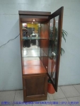二手胡桃色52公分電視高低櫃客廳展示櫃收納置物玻璃櫃
