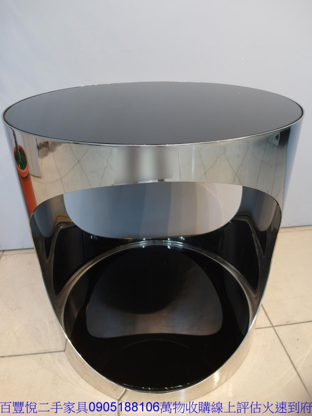 二手52公分金屬風圓形簍空茶几圓几邊几邊桌沙發桌矮桌 3