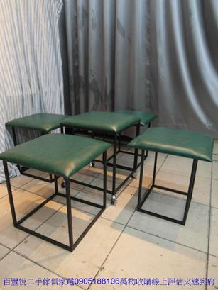 二手沙發深綠多功能皮沙發椅凳魔方沙發矮凳客廳皮椅凳沙發輔助椅板凳 4