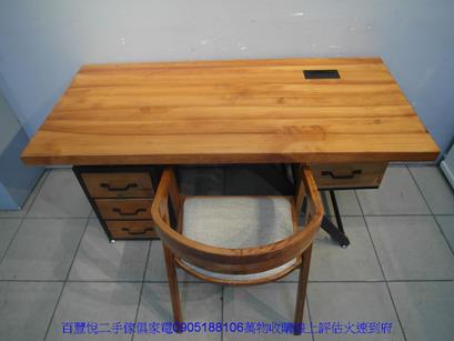二手書桌二手工業風全實木150公分辦公桌含椅書桌電腦桌寫字主管桌 1