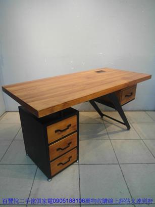二手書桌二手工業風全實木150公分辦公桌含椅書桌電腦桌寫字主管桌 5