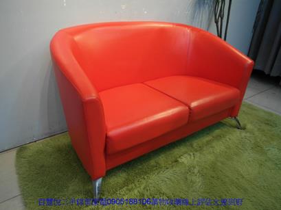 二手沙發二手喜氣紅色122公分雙人座皮沙發租屋套房沙發辦公室沙發 3