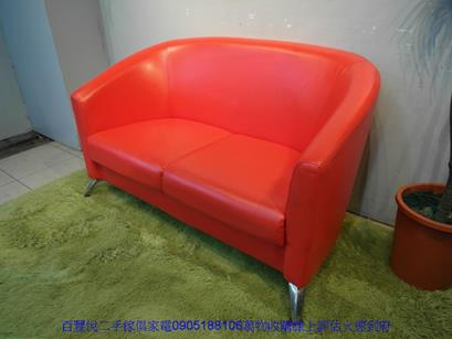 二手沙發二手喜氣紅色122公分雙人座皮沙發租屋套房沙發辦公室沙發 4