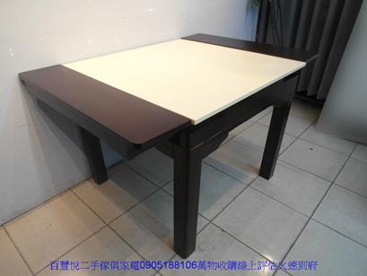 二手餐桌椅二手人造石3尺伸縮餐桌咖啡桌吃飯桌休閒桌接待桌會客桌椅 5