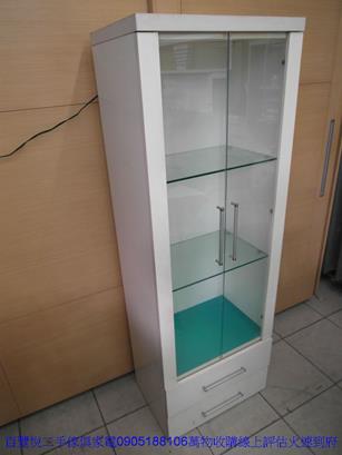 二手展示櫃二手白色2*6尺玻璃展示櫃客廳高低櫃收納櫃電視櫃置物櫃 3