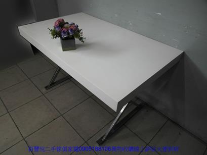 二手餐桌椅二手130公分人造石餐桌吃飯桌休閒桌咖啡桌會議接待桌 3