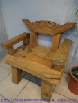 二手全實木單人沙發木藝客廳組椅實木椅休閒戶外等候桌椅