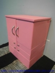 二手粉紅色掀鏡式首飾櫃珠寶櫃桌上櫃收納櫃首飾盒珠寶盒