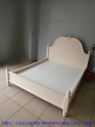 二手白色歐式公主風標準雙人5尺床組五尺組合床架雙人床 3