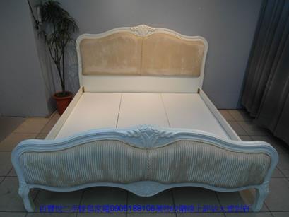 二手白色歐式雙人加大6尺床組 六尺組合式床架床台床底