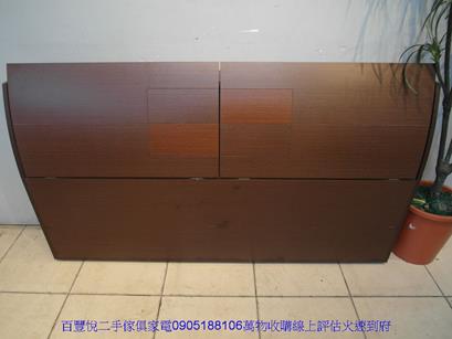 二手胡桃色標準雙人5尺床頭櫃五尺床頭箱床組收納置物櫃