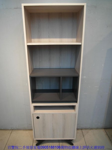 二手書櫃二手北歐風2*6尺半開放式一門書架雜誌架展示櫃置物收納櫃