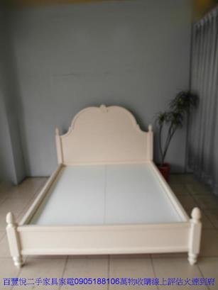 二手白色歐式公主風標準雙人5尺床組五尺組合床架雙人床
